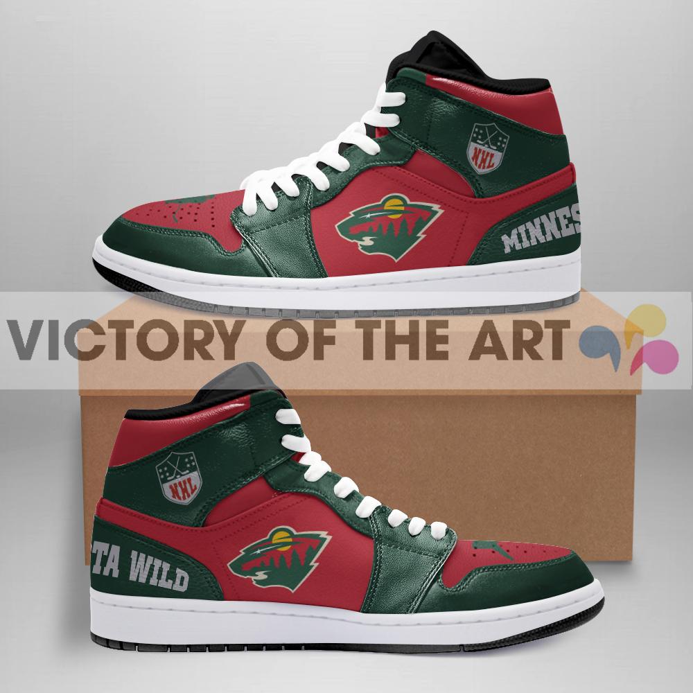 Simple Logo Minnesota Wild Jordan Shoes