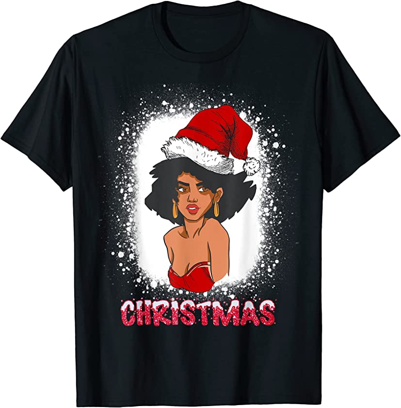 Melanin woman Bleached for Black african american christmas T-Shirt