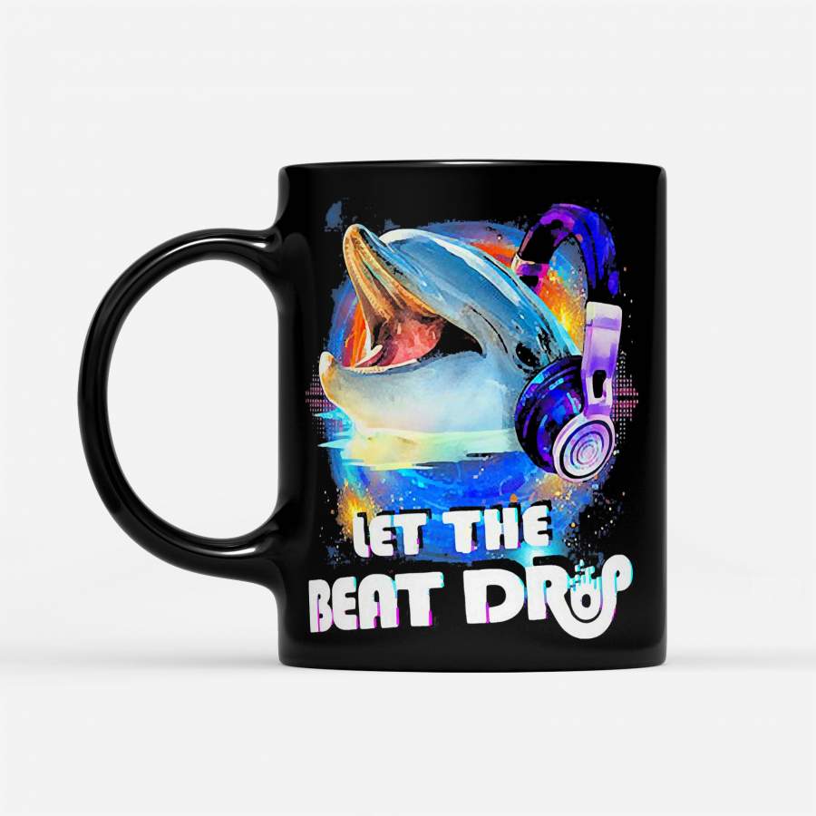 Dolphin Let The Beat Drop – Black Mug