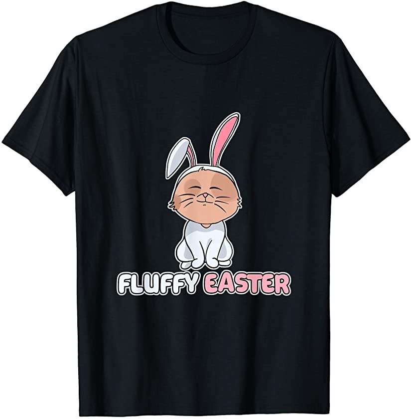 Cat in bunny costume happy easter 2021 fluffy T-Shirt