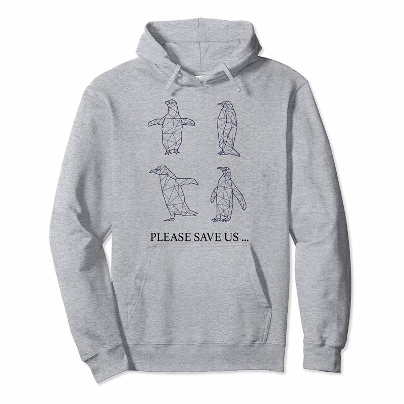 Please Save Us Penguin Awareness Day Gift Pullover Hoodie