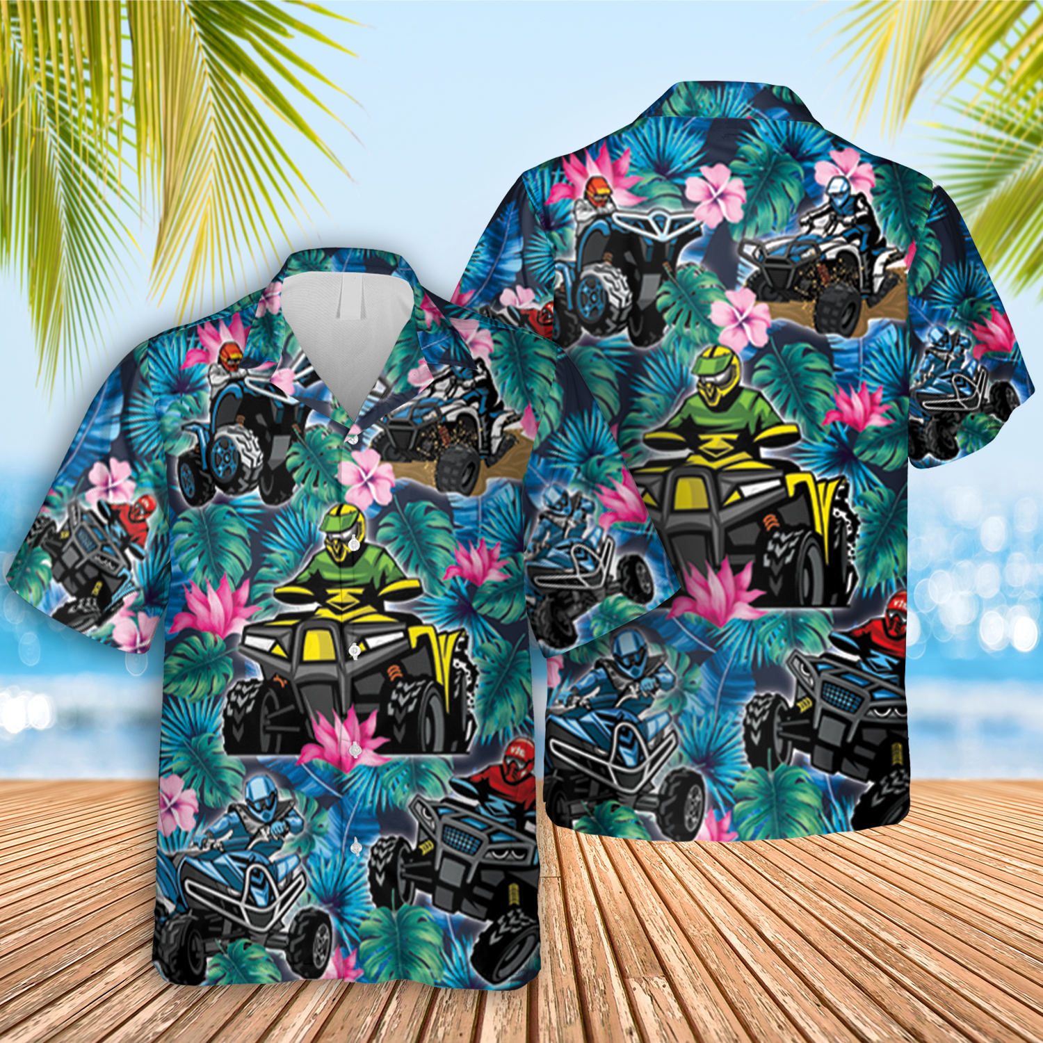 Blue Atv Hawaiian Off Road Summer Gift Ha60805