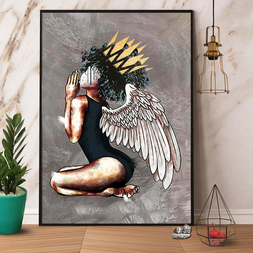 Black Queen Wings Paper Poster No Frame