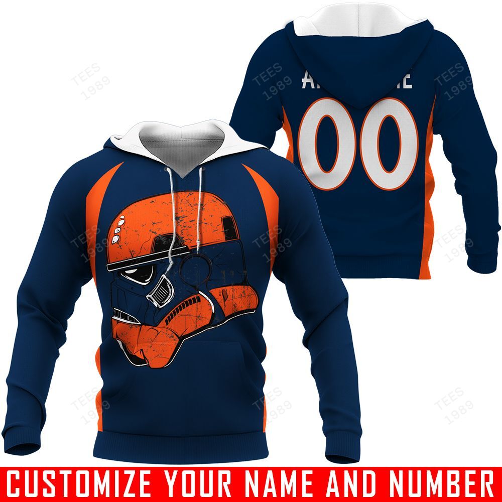 Denver Broncos – Trooper Helmet – CUSTOMIZE NAME AND NUMBER – HOT SALE 3D PRINTED – NOT IN STORE