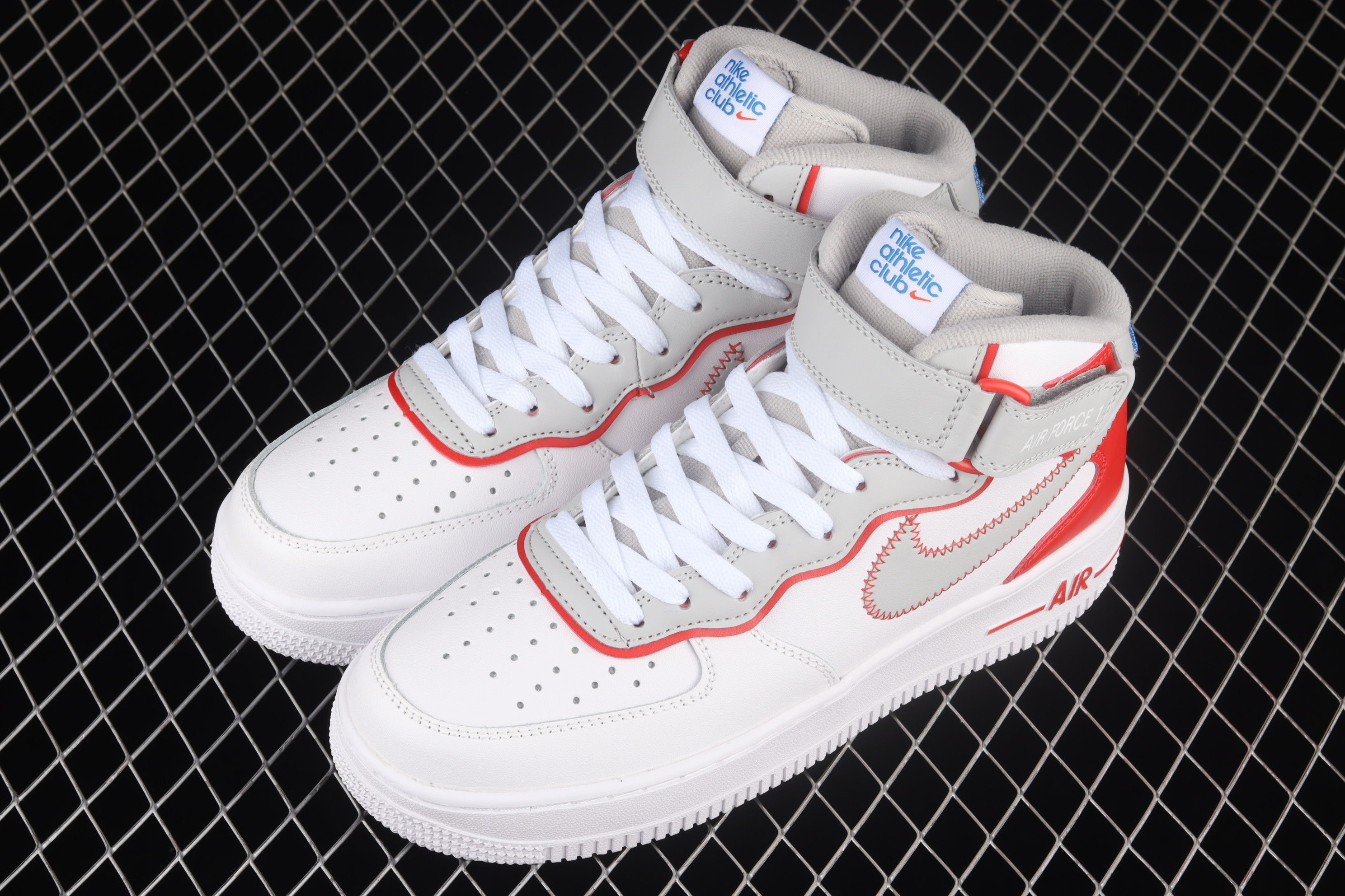 Nike Air Force 1 Mid Athletic Club White Gym Red Shoes Sneakers SNK723286927