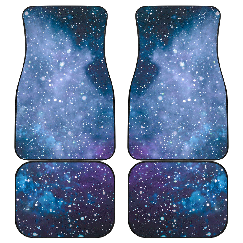 Blue Cloud Starfield Galaxy Space Print Front And Back Car Floor Mats, Front Car Mat