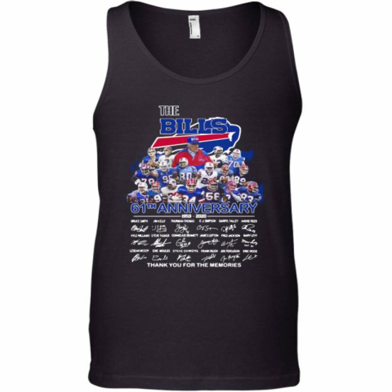 The Buffalo Bills 61th Anniversary Thank You For The Memories Signature shirt Tank Top