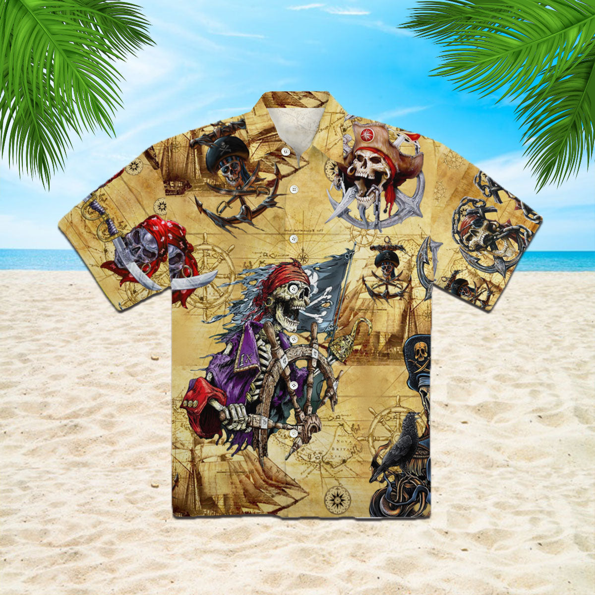 Oragontee Pirate Skull Hawaii Shirt For Men Women Adult Ha13246