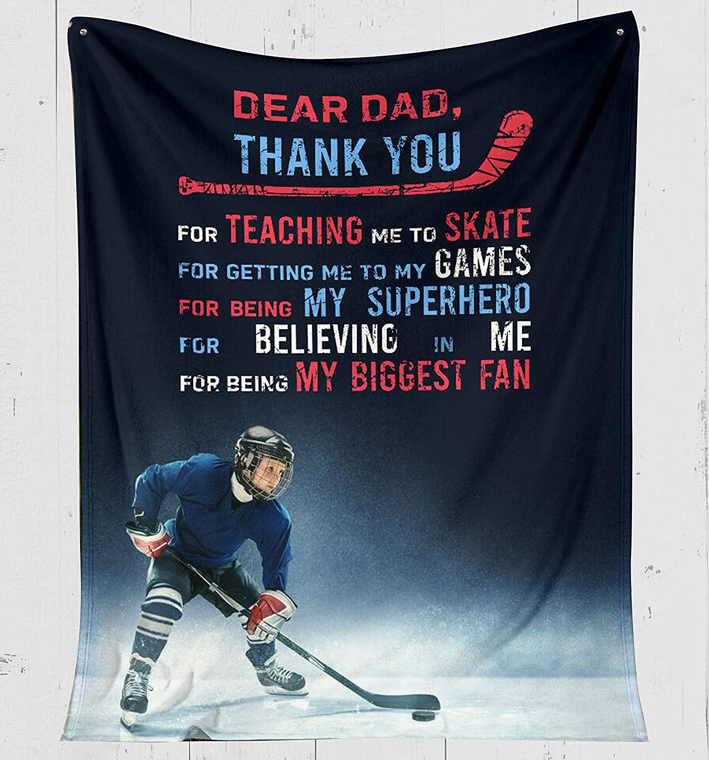 Fleece Blanket -Skate Fleece Blanket-Dear Dad, Thank You -Fleece Blanket 3D Soft Cozy Lightweight Durable Plush Throw Blanket for Bedroom Living, Gift for dad.