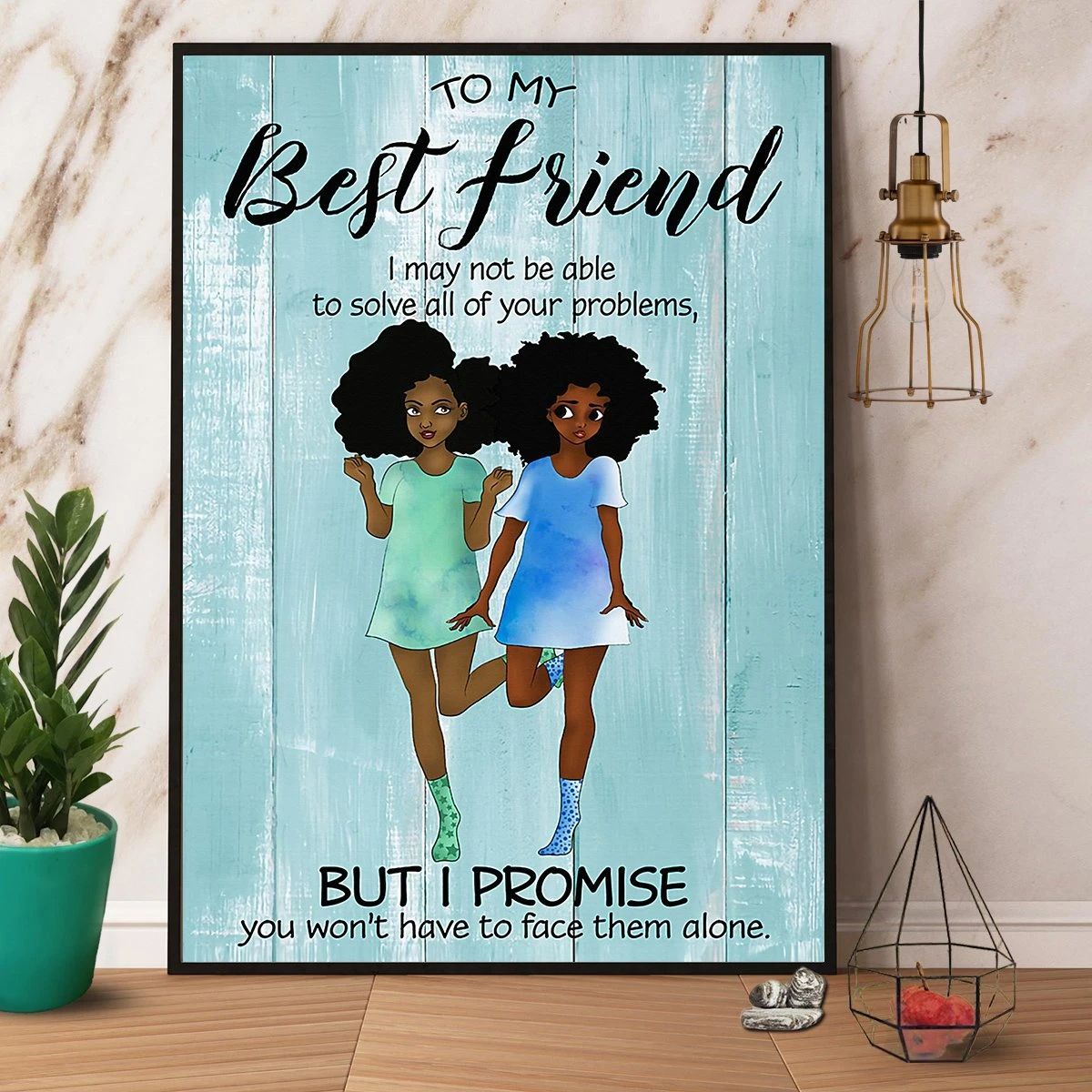 To My Best Friend Black Girl Paper Canvas Poster Wall Art