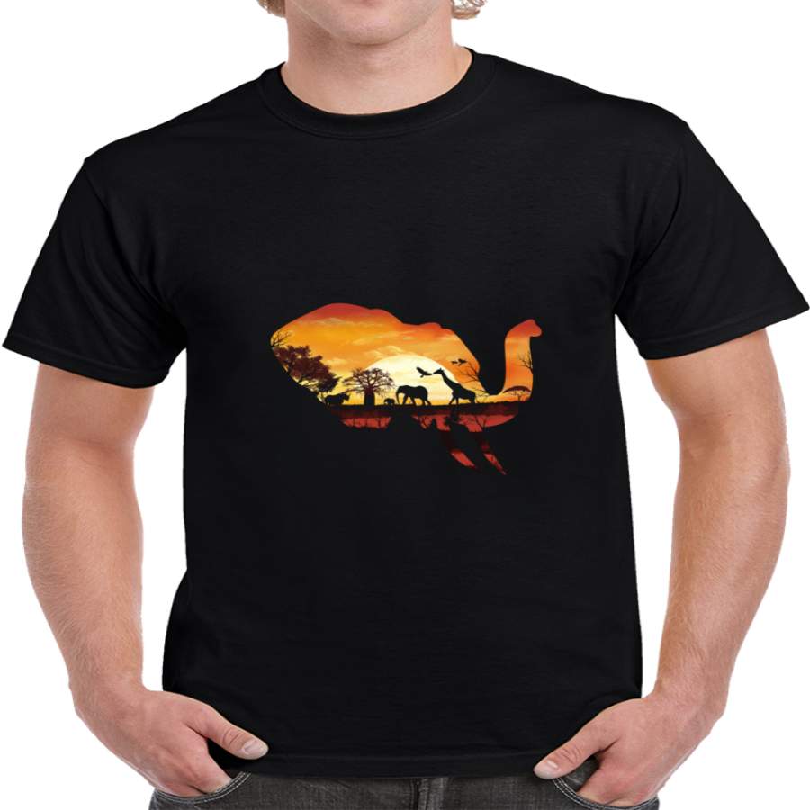 African Elephant Negative Space T Shirt