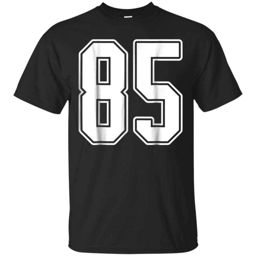 AGR 85 White Outline Number 85 Sports Fan Jersey Style T-Shirt