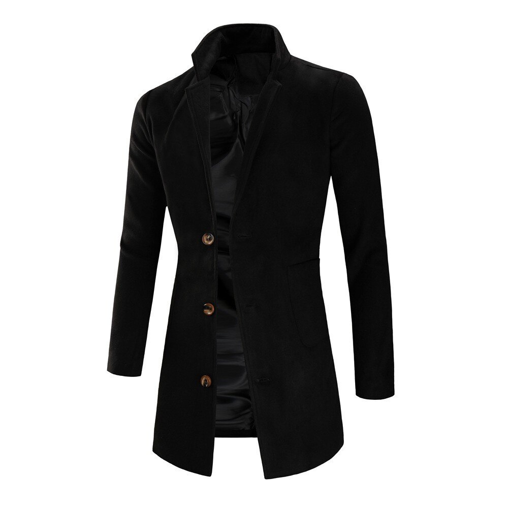 2021 Autumn Winter New Men’s Wool Long Coat Jacket Male Slim Fit Cashmere Overcoats Outerwear khaki Black Wool Coats 3XL alx