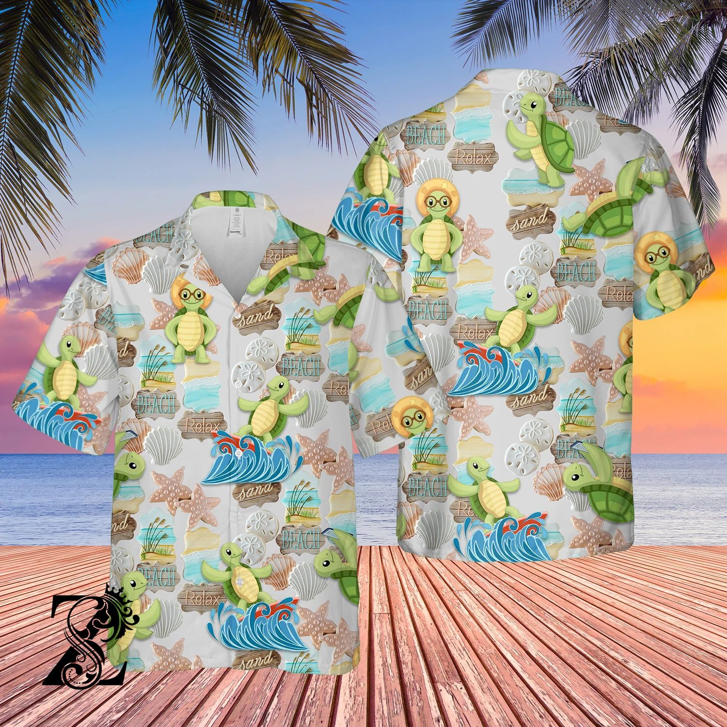 Turtle Sand Beach Relax – All Over Print Hawaiian Shirt – S M L Xl 2Xl 3Xl 4Xl 5Xl 1207