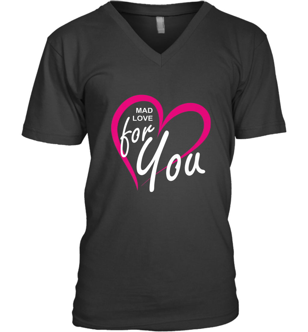Pink Heart Valentine’s Day Gifts Boyfriend Girlfriend Love Men’s V-Neck