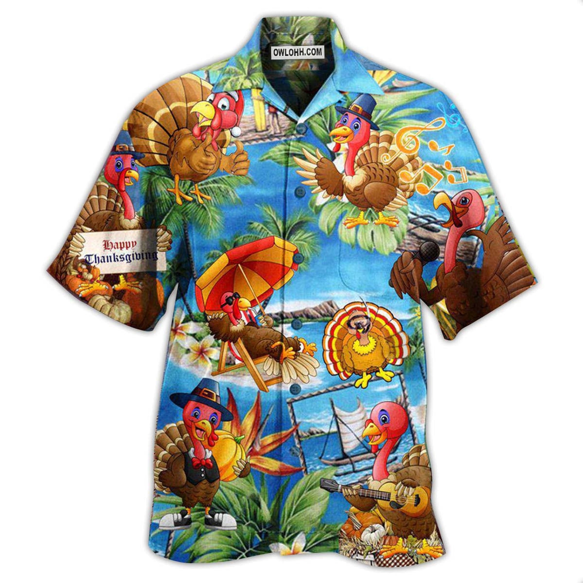 Turkey Happy Thanksgiving – Hawaiian Shirt  – Owl Ohh