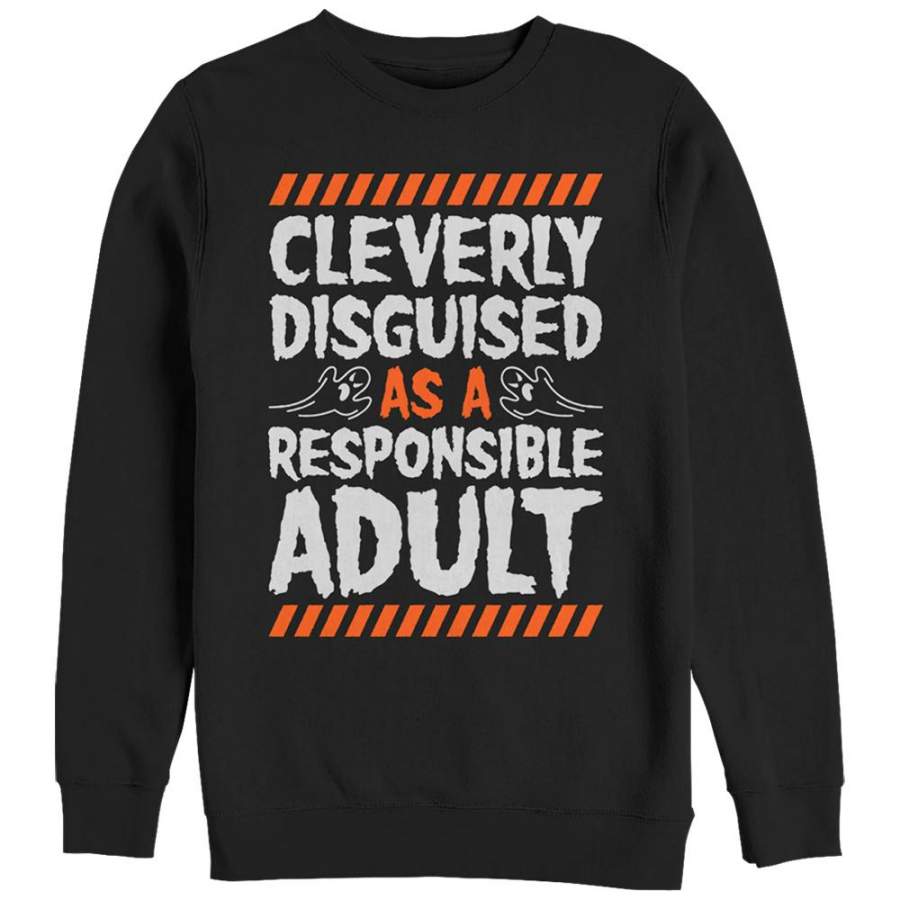 CHIN UP Women’s Halloween Responsible Disguise  Sweatshirt Black