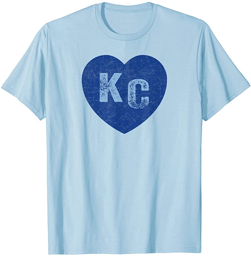 Blue KC Heart Kansas City Hearts Royal blue Kc Love Letters T-Shirt