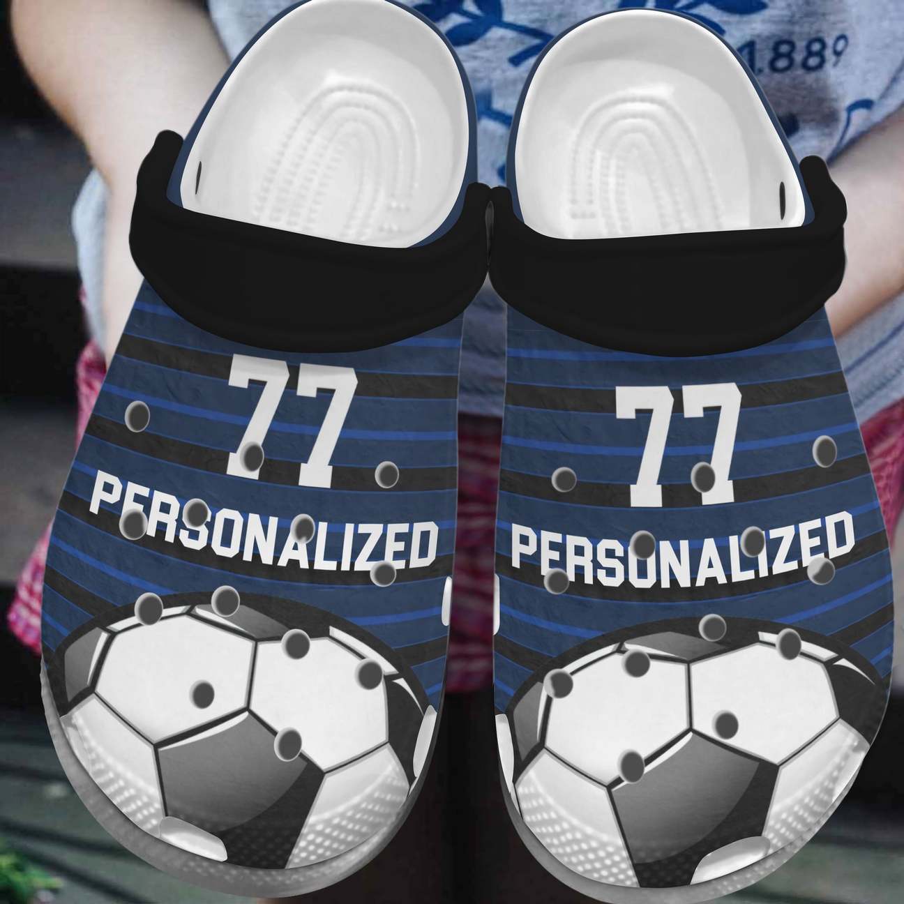 Soccer 2 Personalized Clog, Custom Name, Text, Color, Number Fashion Style For Women, Men, Kid, Print 3D