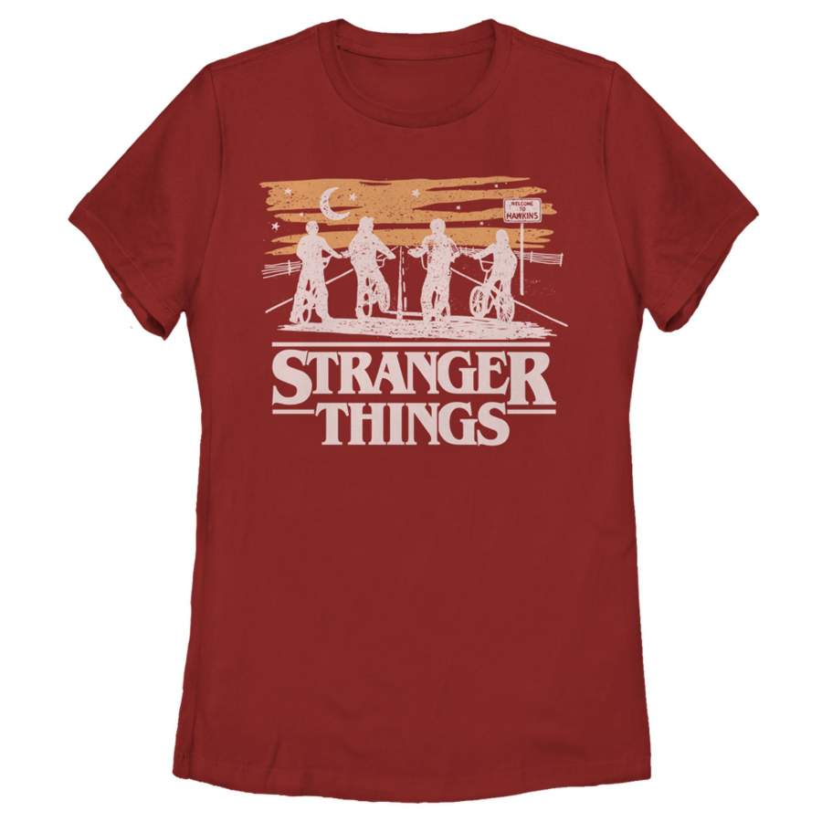 Stranger Things Women’s Starry Bike Ride  T Shirt