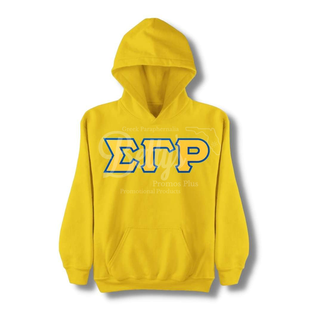 Sigma Gamma Rho Σγρ Greek Letter Double-Stitched Embroidered Hoodie