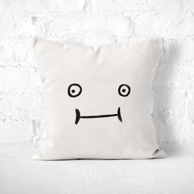 Chubby Face Throw Pillow, Funny Throw Pillow, Novelty Toss Cushion, Quirky Decor, Kids Room, Dorm Nursery, Happy Smiling