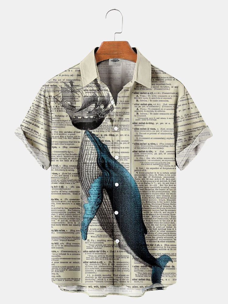 Men’S Paper Whale Print Shirt