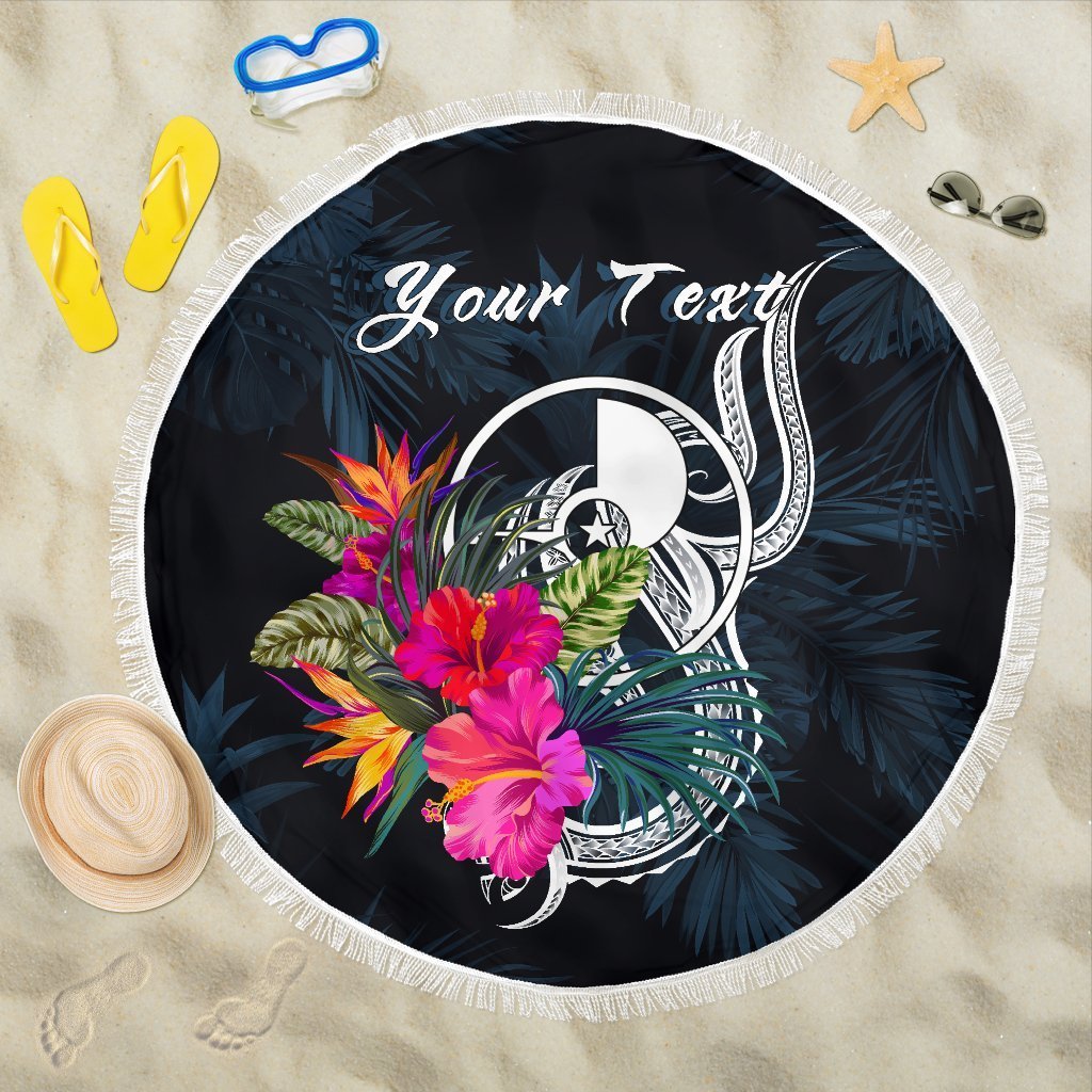 Yap Micronesia Custom Personalised Beach Blanket – Tropical Flower – BN12