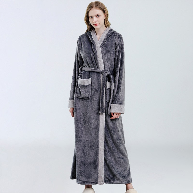 2022 New In Autumn Winter Soft Nightdress Ladies Flannel Long Thick Nightgown Plus Size Comfortable Pajamas Warm Sleepwear alx