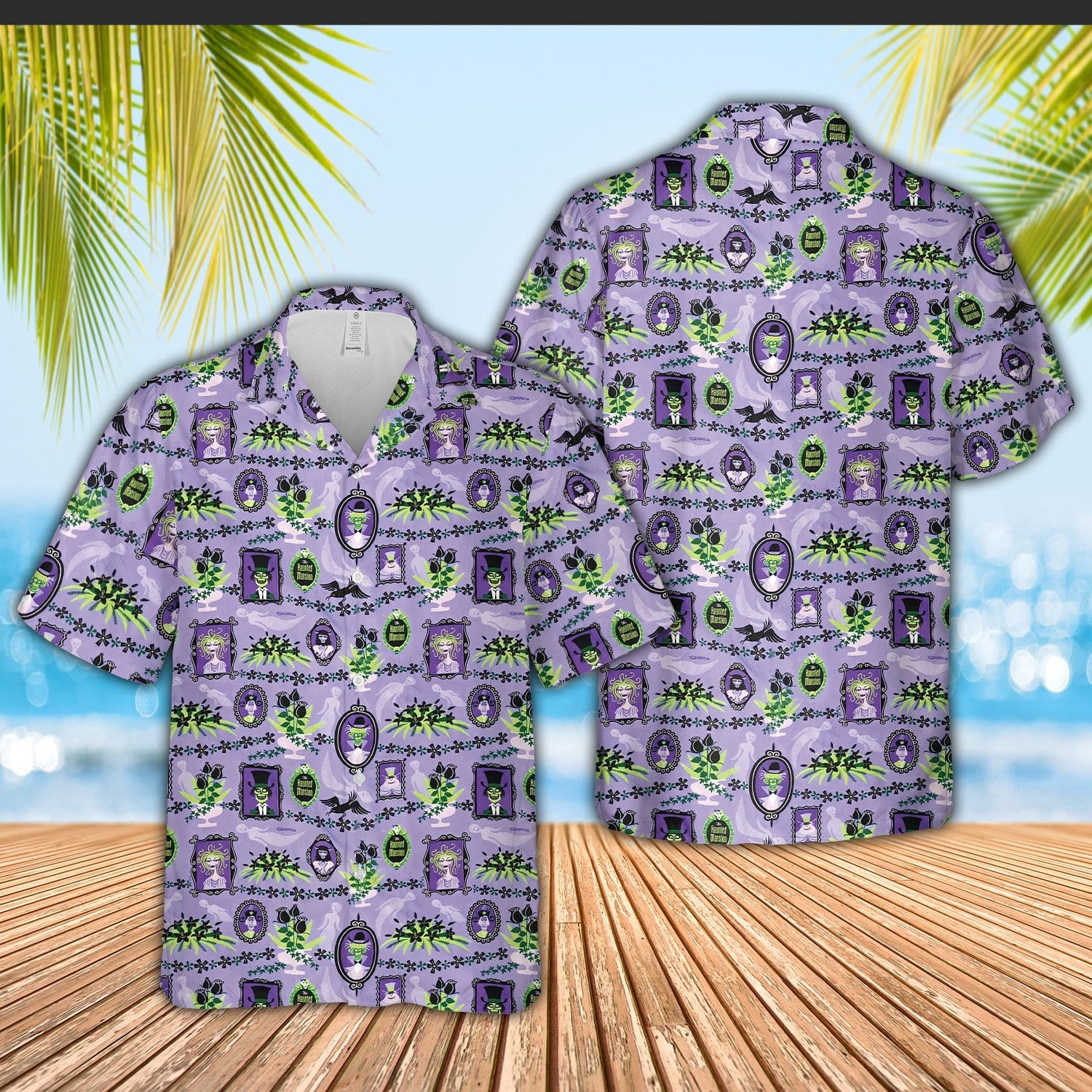 Purple Haunted Mansion Hawaii Aloha Shirts Ha33843