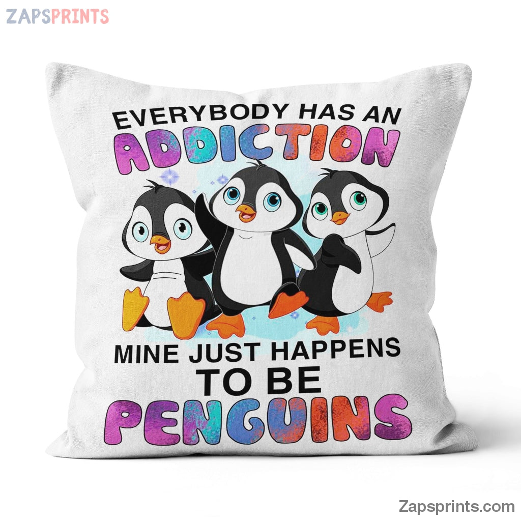 Penguin Custom Canvas Pillow Penguin Addiction – Canvas Pillow