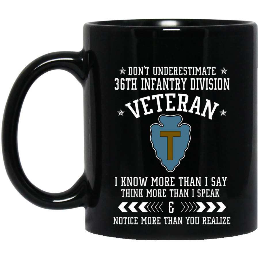 Don’t Underestimate 36th Infantry Division Veteran T-Shirt Veterans Day Christmas Gift Mug