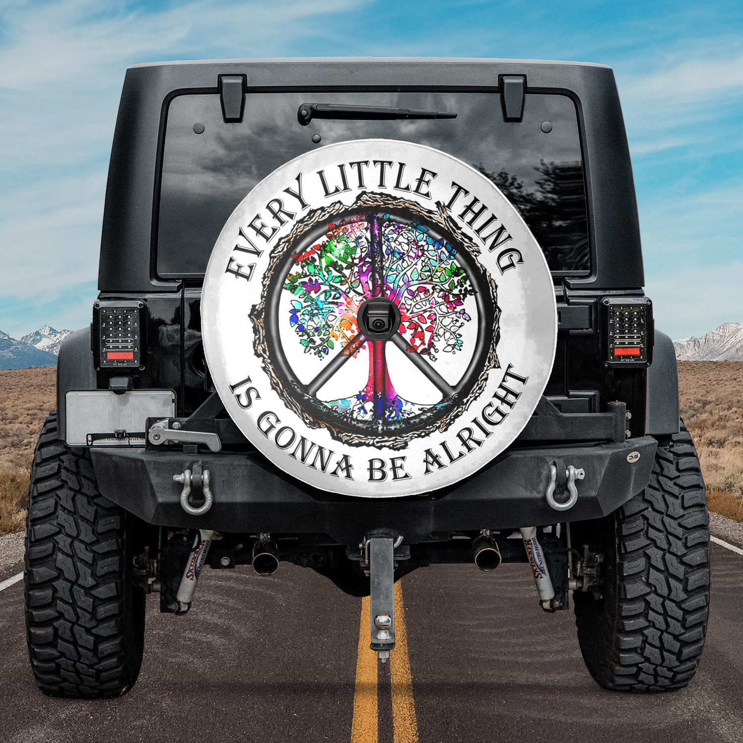 Hippie Every Little Thing Is Gonna Alright Spare Tire Cover #Va