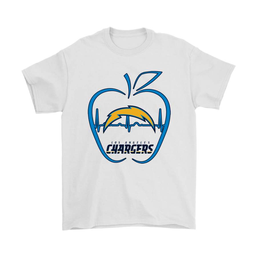 Apple Heartbeat Teacher Symbol Los Angeles Chargers Shirts