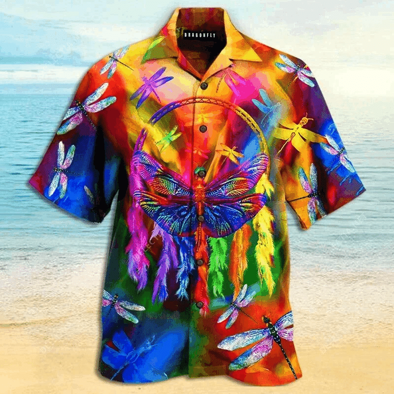 Dragonfly Colorful Hawaii Shirt Unisex Adult Ha50739