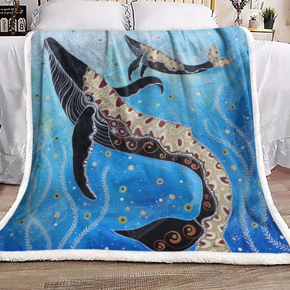 Whales Aboriginal Gs-Cl-Dt2606 Fleece Blanket