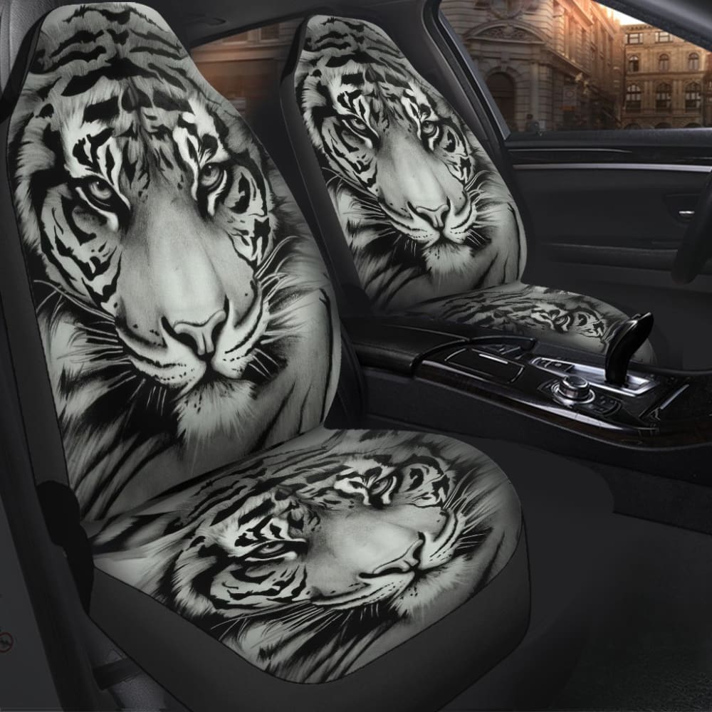 Tiger White Animal Car Seat Covers 174510