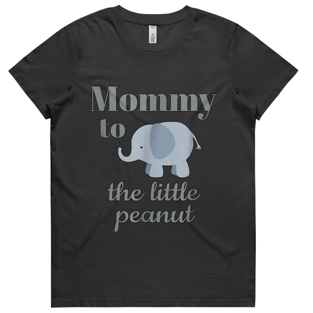 Matching Baby Shower Couples Shirt Elephant Mommy Peanut Womens Tshirts