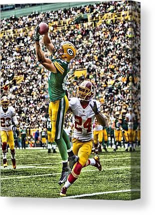 Jordy Nelson Green Bay Packers 5 Joe Hamilton Canvas Print