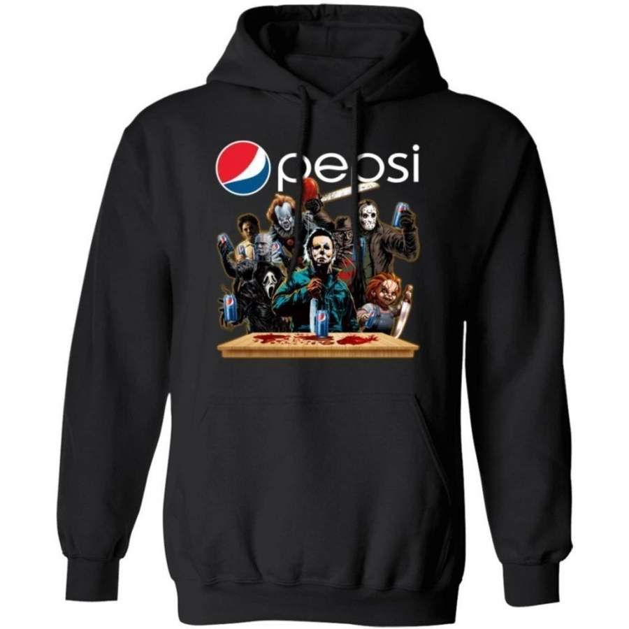 Horror Characters Drink Pepsi Hoodie Funny Halloween Gift T-Shirt