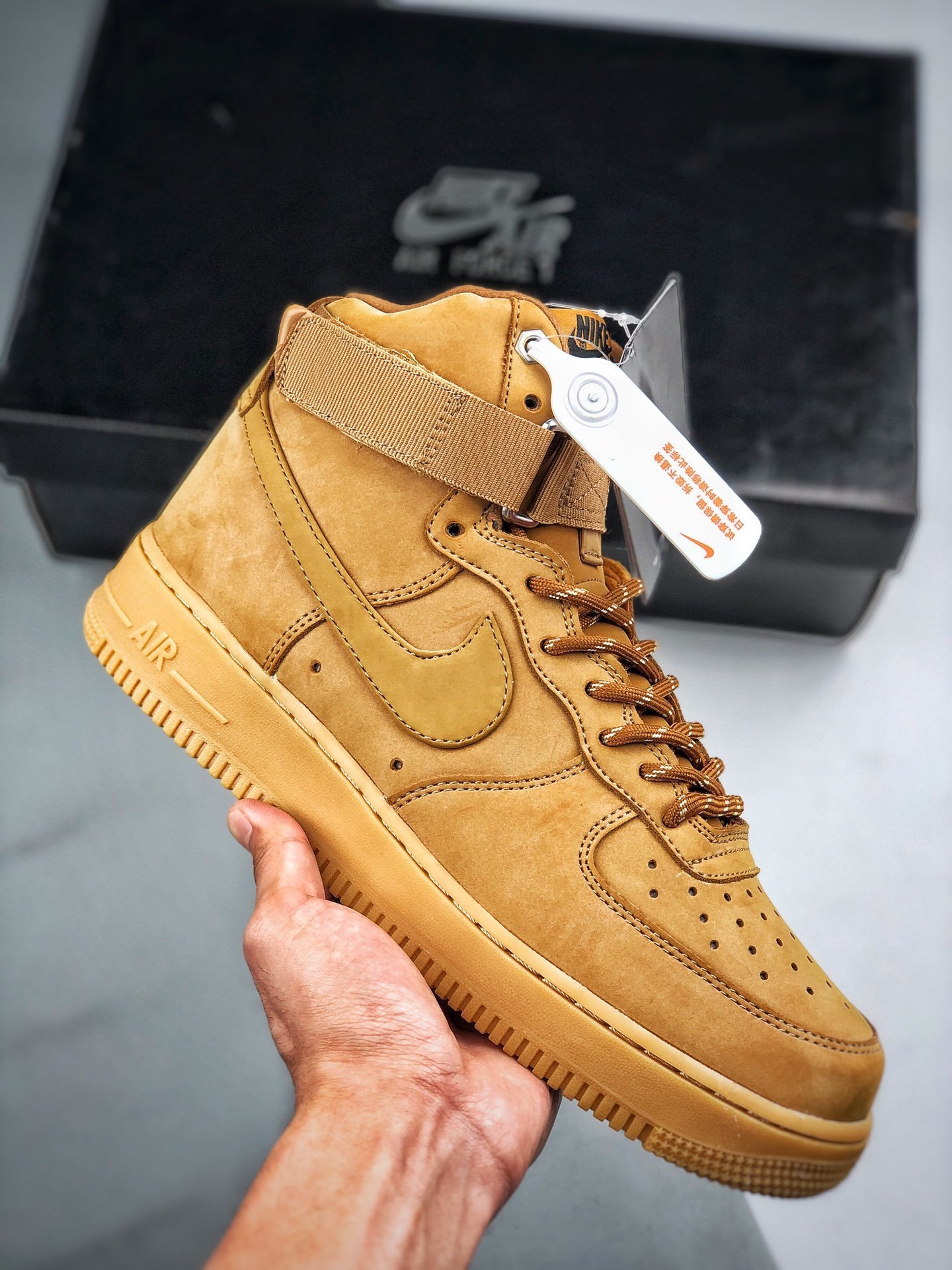 Nike Air Force 1 High FlaxWheat-Gum Light Brown-Black 5340576