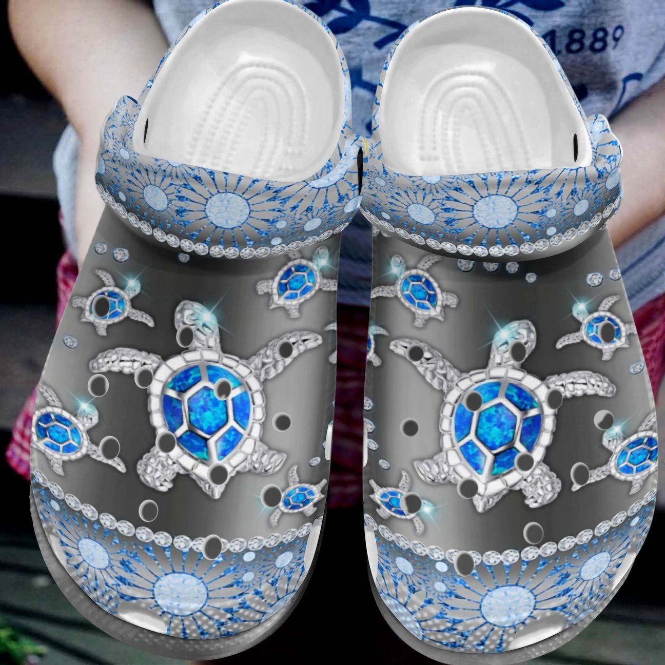 Sea Turtle Personalized Clog, Custom Name, Text, Color, Number Fashion Style For Women, Men, Kid, Print 3D Crystal Babies