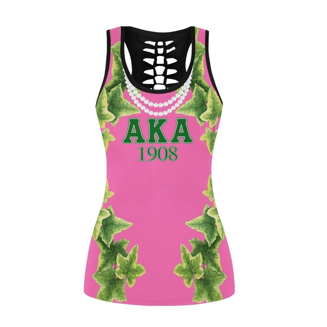 Wonderprint Tank Top  Racerback Tank Alpha Kappa Alpha 1908 Ivy Pattern Racerback Tank