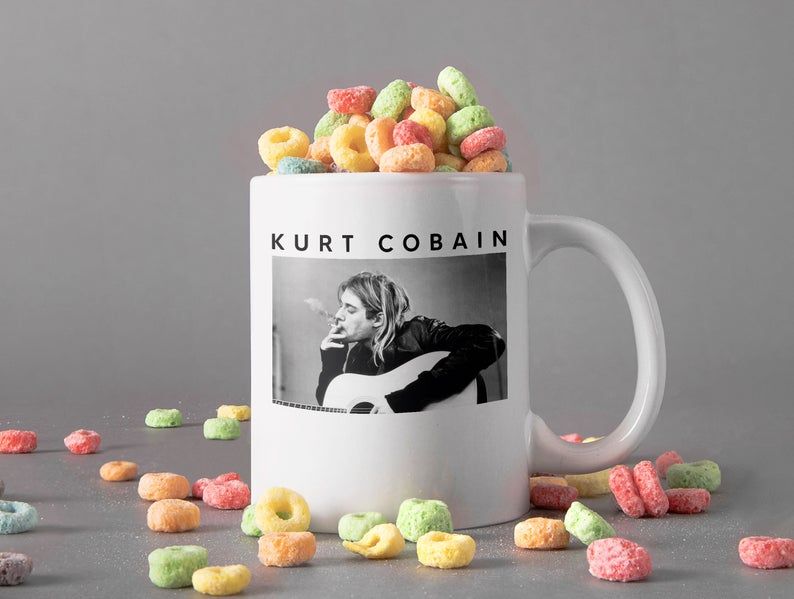 White Mug Kurt Cobain Nirvana Smoking Music Mug Hard Rock Mug Kurt Donald Cobain Mug Nirvana Rock Band Mug Premium Sublime Ceramic Coffee Mug H99