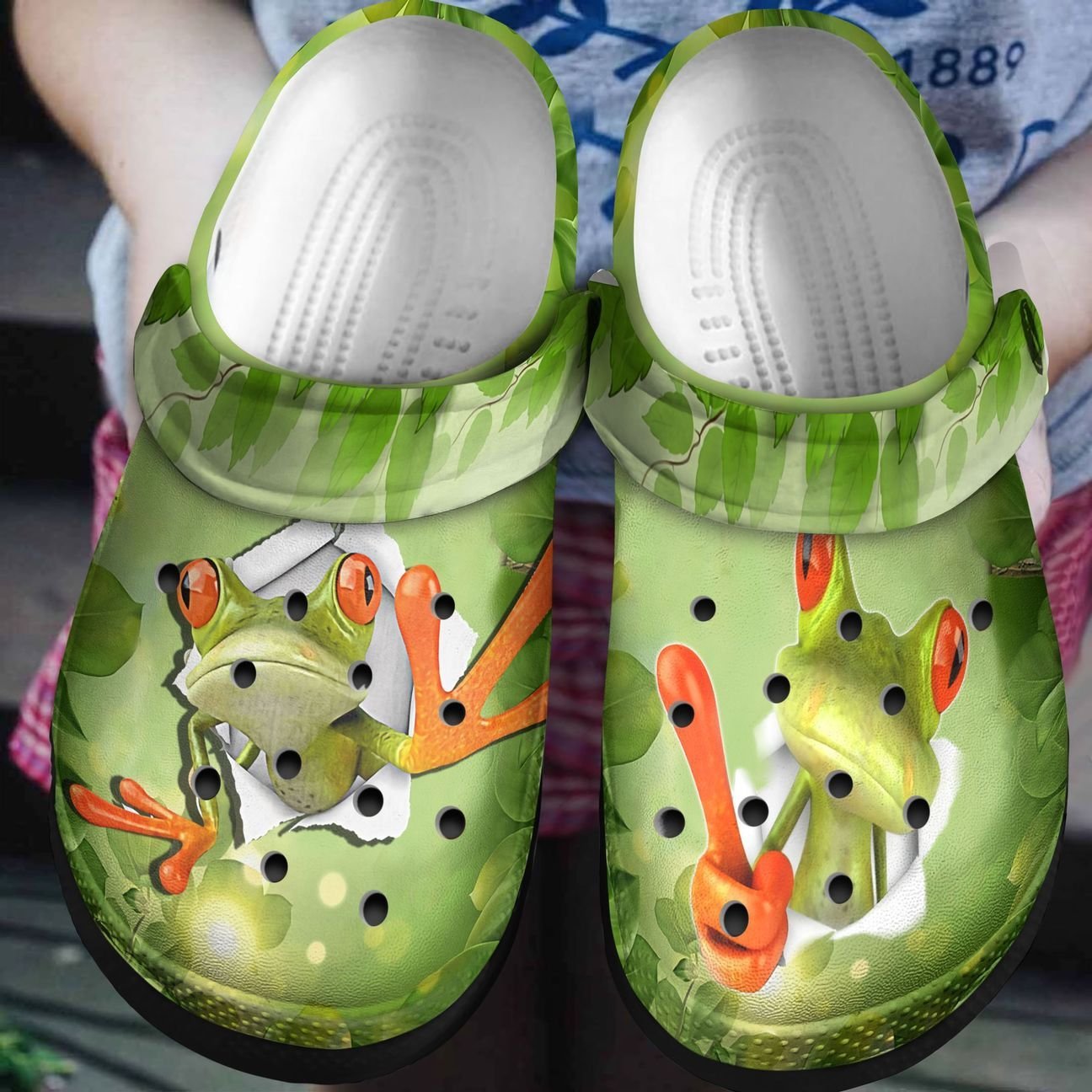 Frog Personalized Clog, Custom Name, Text, Color, Number Fashion Style For Women, Men, Kid, Print 3D Frog Tree