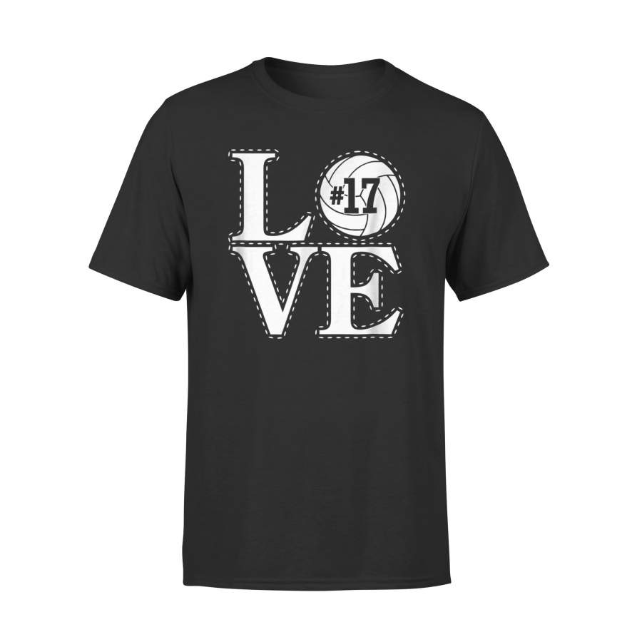 #17 Love Volleyball Mom Dad Proud Fan T-Shirt