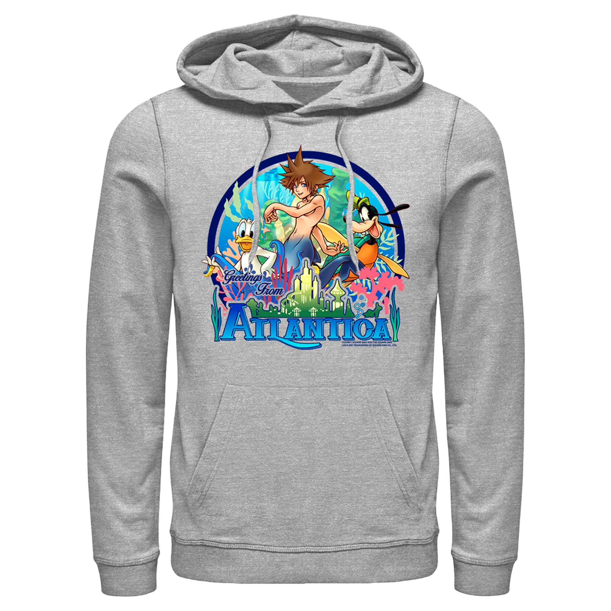 Men’S Kingdom Hearts 1 Mermen Friends From Atlantica Pull Over Hoodie