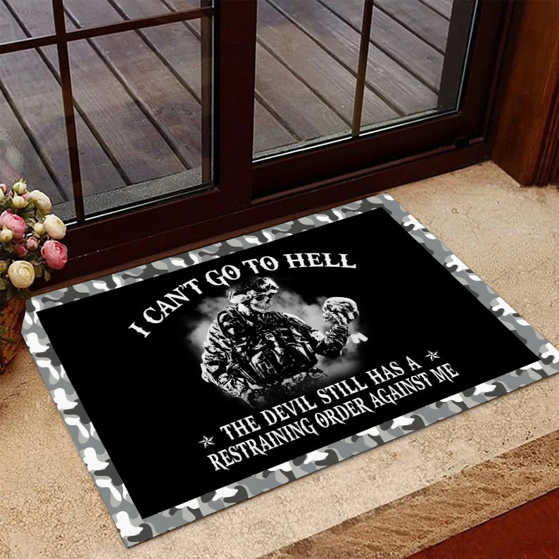 Veteran Doormat, Welcome Rug, I Can’T Go To Hell The Devil Still Has A Restraining Door Mats