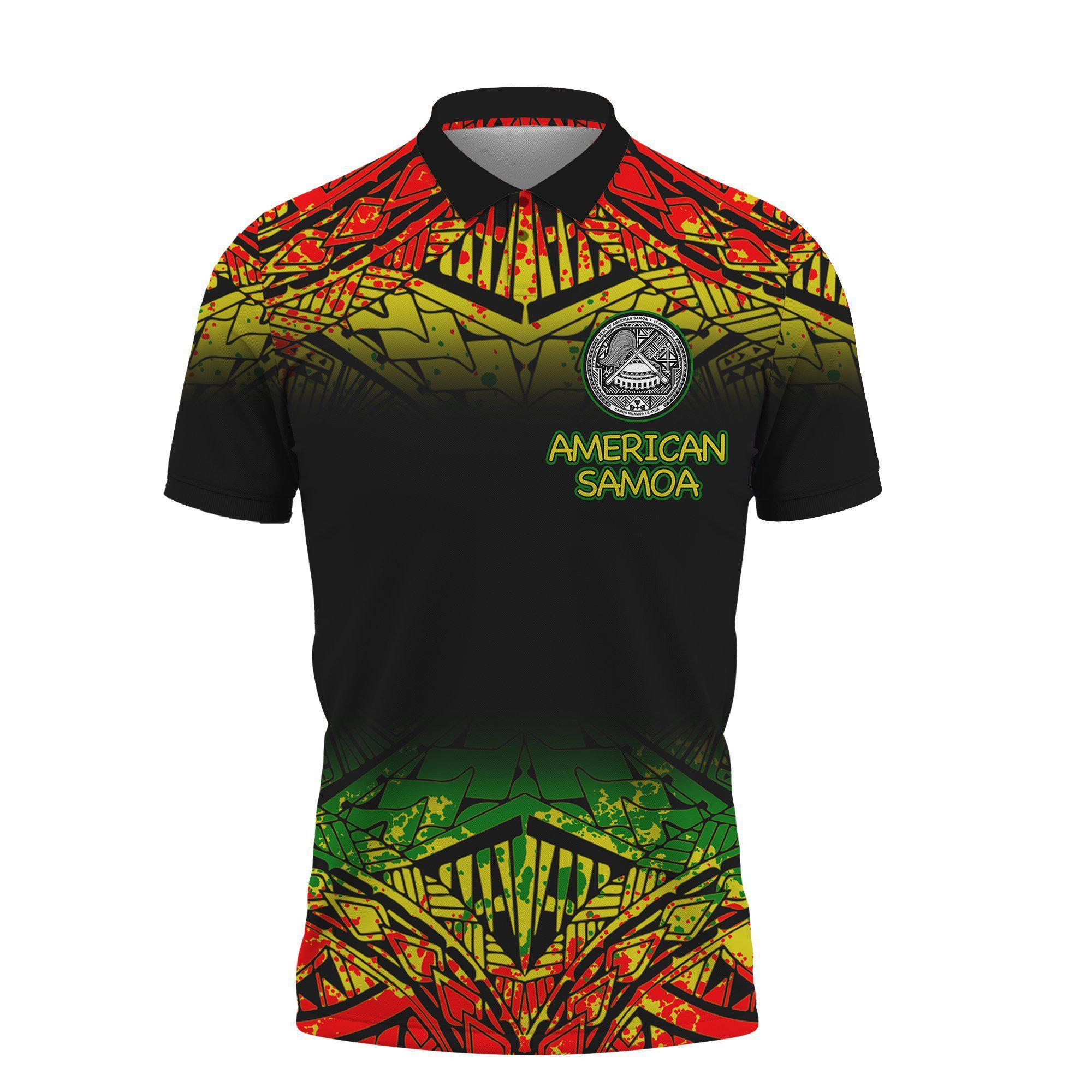 American samoa Polynesian Turtle Tattoo Fog Reggae Polo Shirt All Over Print