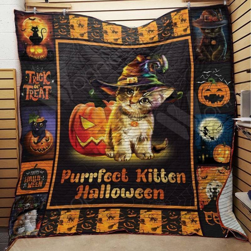 Cat Purrfect Kitten Halloween Quilt